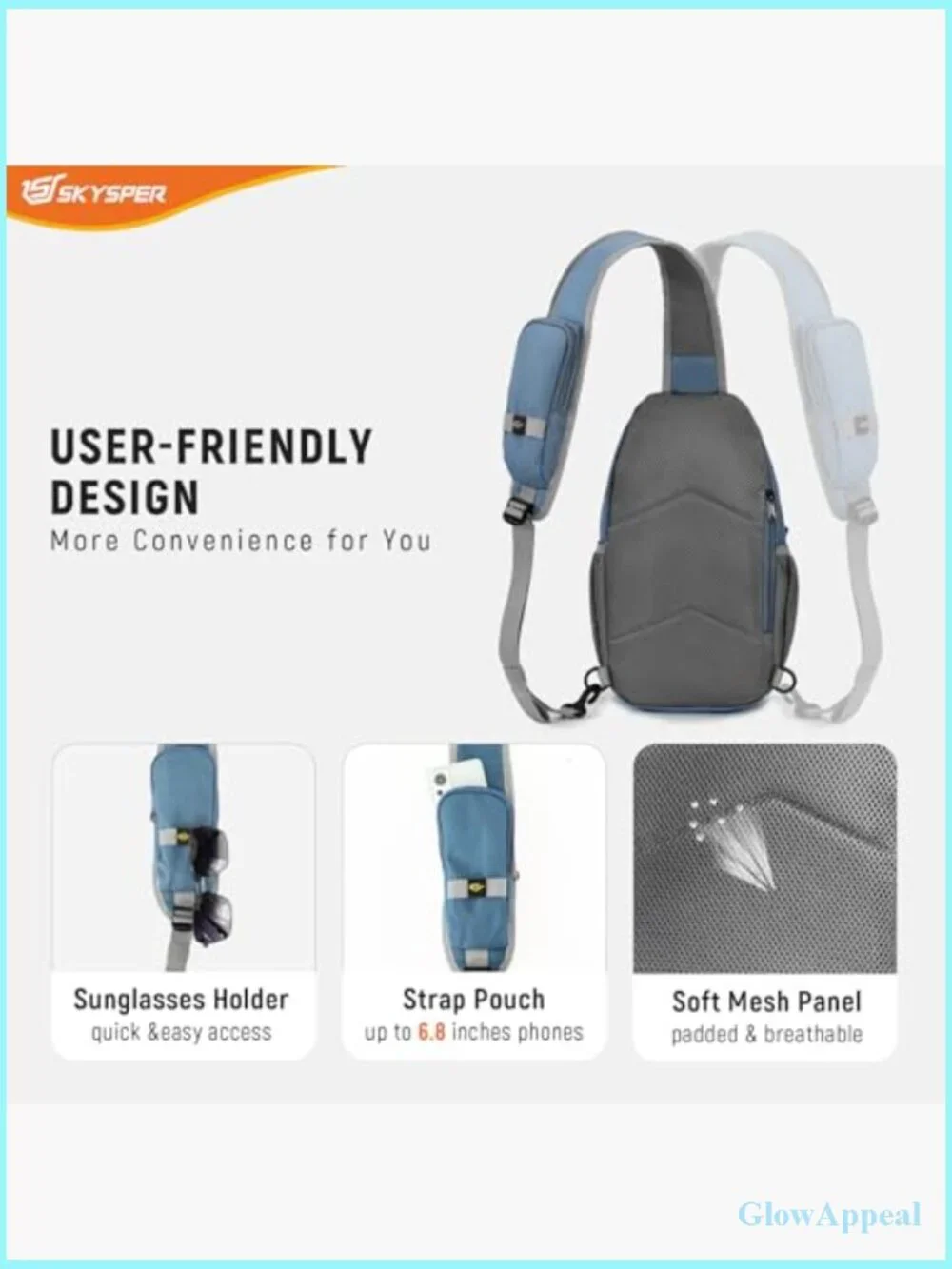 RFID Sling Bag Cross Body Backpack Travel Daypack